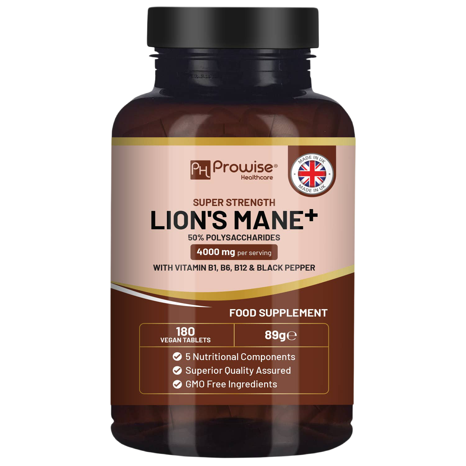 Lions Mane Mushroom Supplement 4000mg with Vitamin B1