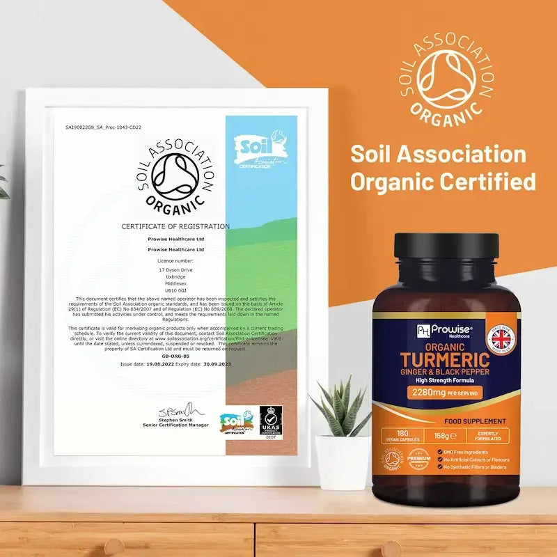 Organic Turmeric 2280mg (High Strength) with Black Pepper