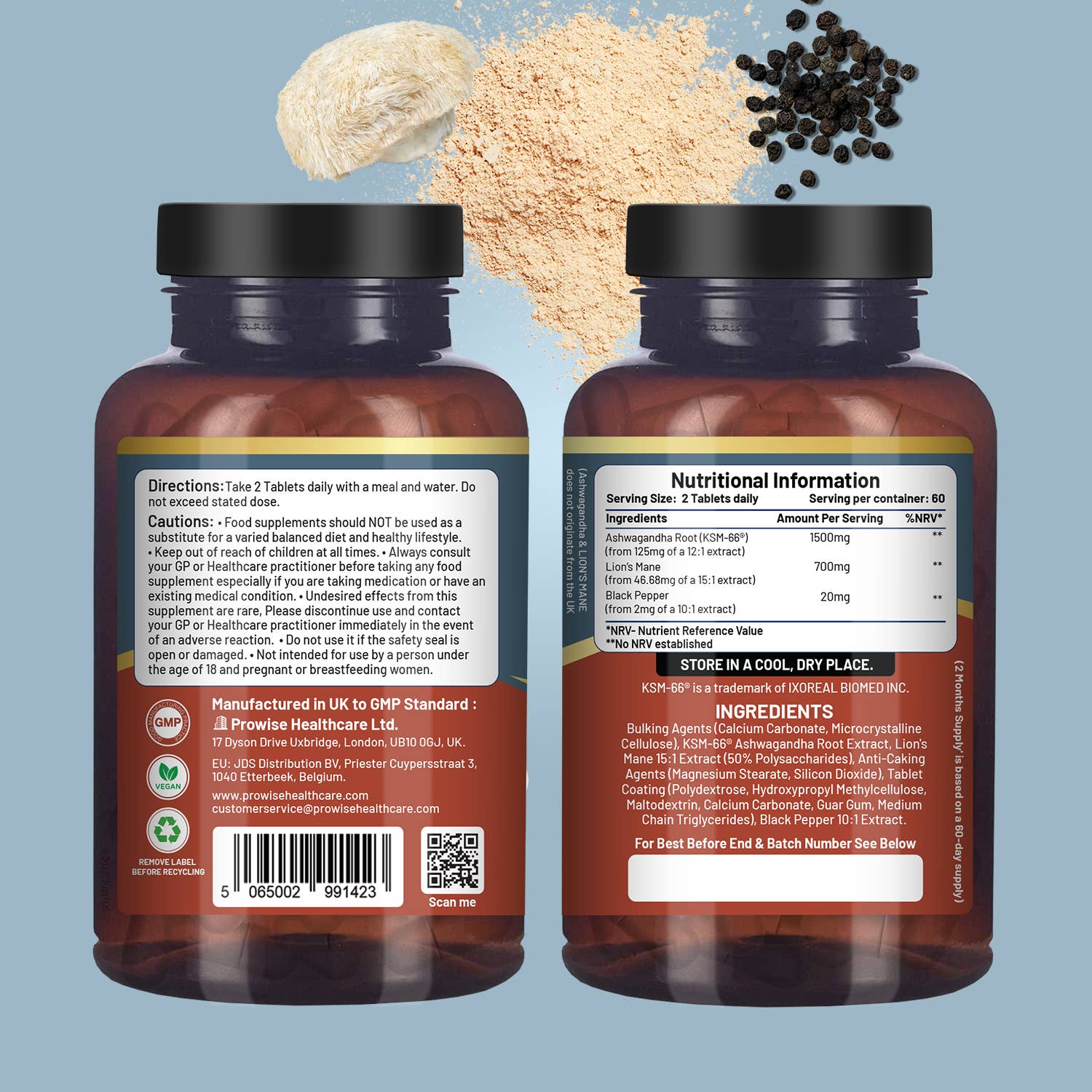 KSM-66 Ashwagandha and Lions Mane Tablets