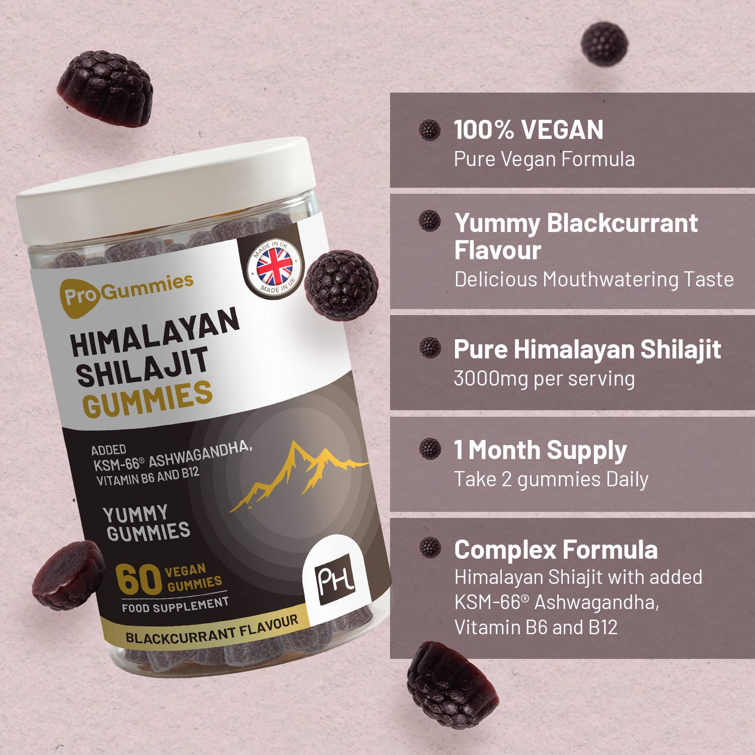 Himalayan Shilajit Gummies 3000mg with KSM-66 Ashwagandha